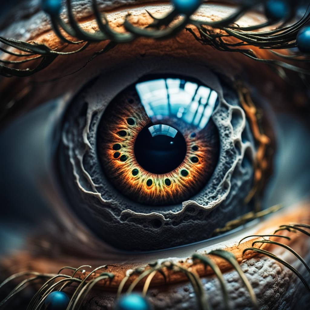 Hyperrealistic Eyeball Floating in Space