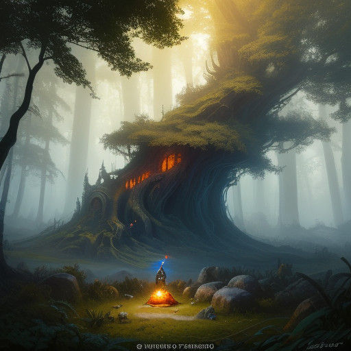 Enchanted Forest Breakfast in Golden Light