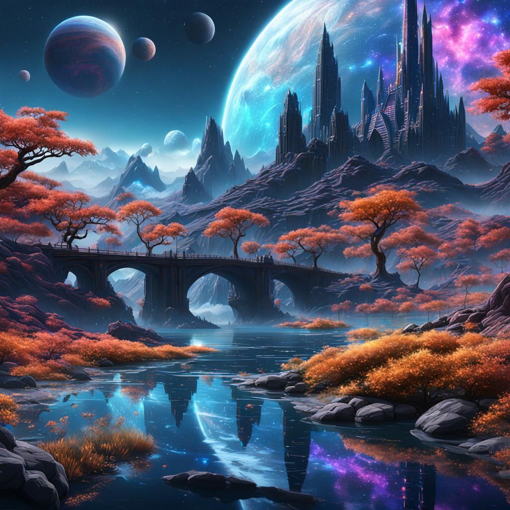 Galactic AI Concept Art in Deep Color