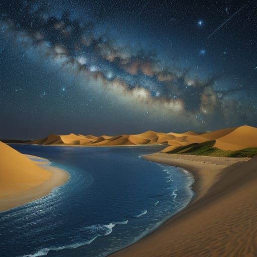 Starry Night Over Coastal Dunes