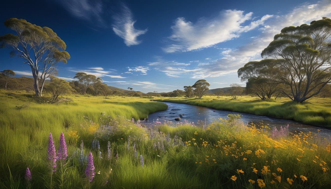 Serenely Beautiful Summer Meadow Landscape in Soft Focus
