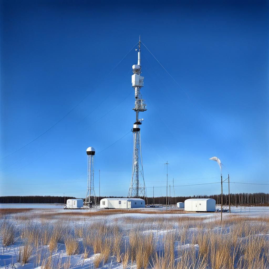 Arctic Navy Base in Ethereal Oil Painting Style