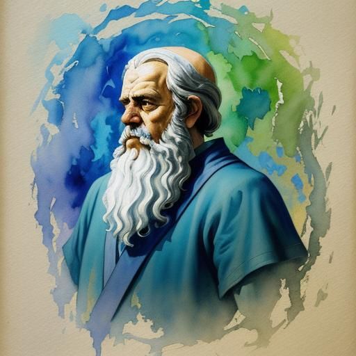 Philosophical Debate in Gouache Impressionist Style