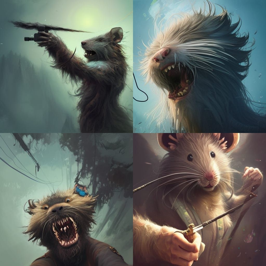 Majestic Wererat King's Last Selfie: Detailed Digital Art