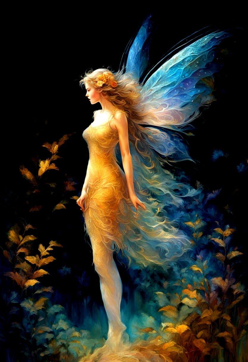 Fantasy fairy, correct feet, Arthur Rackham and Pino Daeni, ...