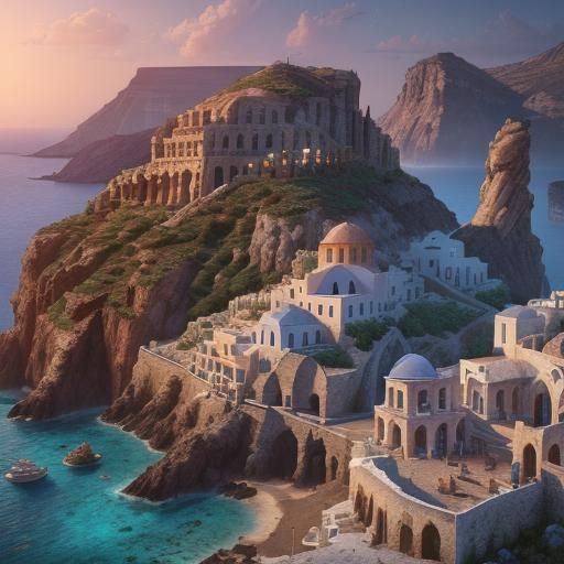 Fantastical Greece: Detailed Matte Painting