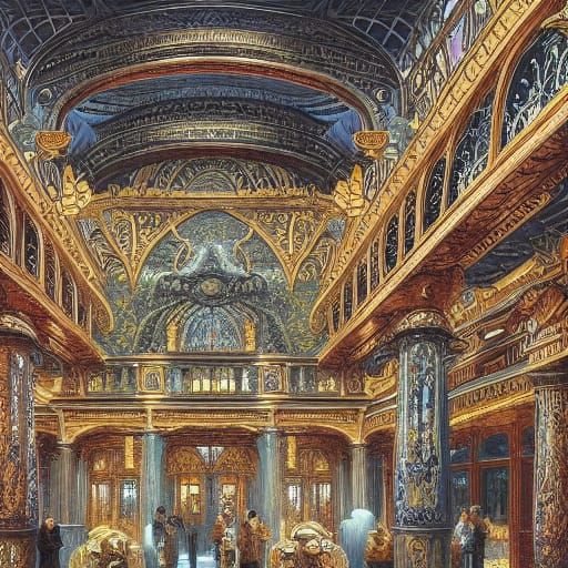 Detailed Oil Painting in Gurney Style