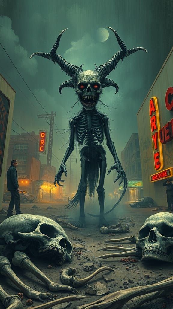 Grotesque Horror Scene in Desolate Las Vegas