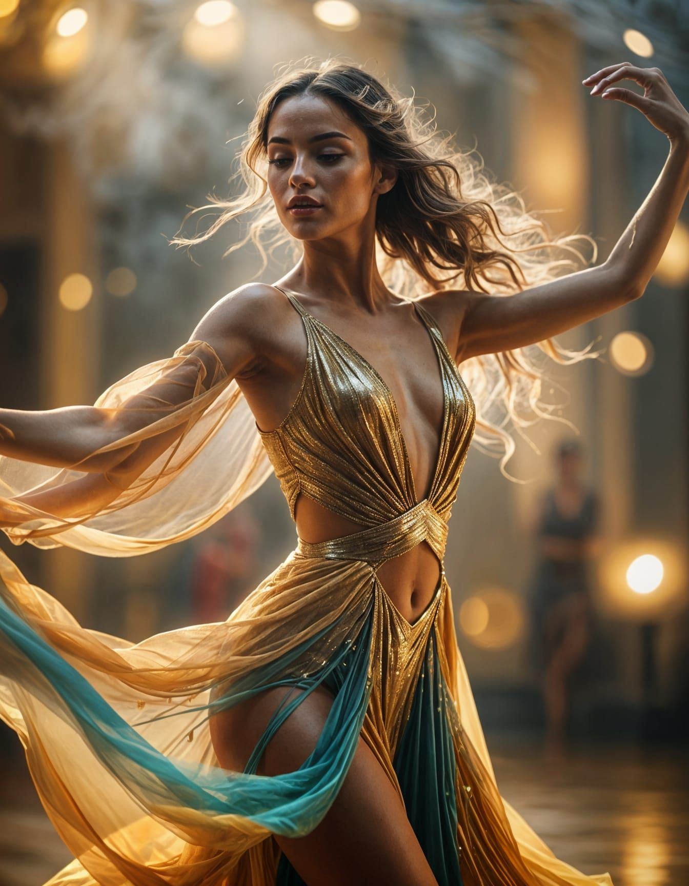 Sensual Dancer in Motion with Grace and Fluidity