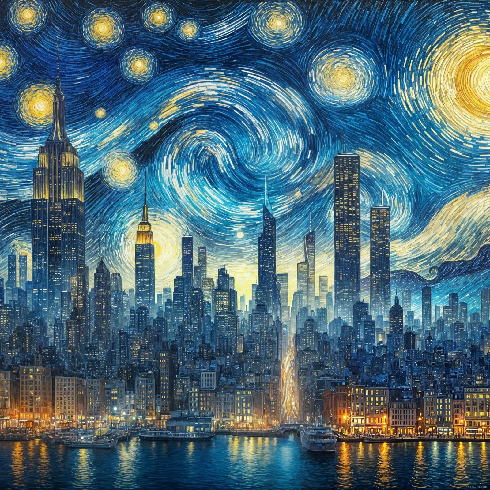 Starry Night Meets Manhattan: A Van Gogh Dream