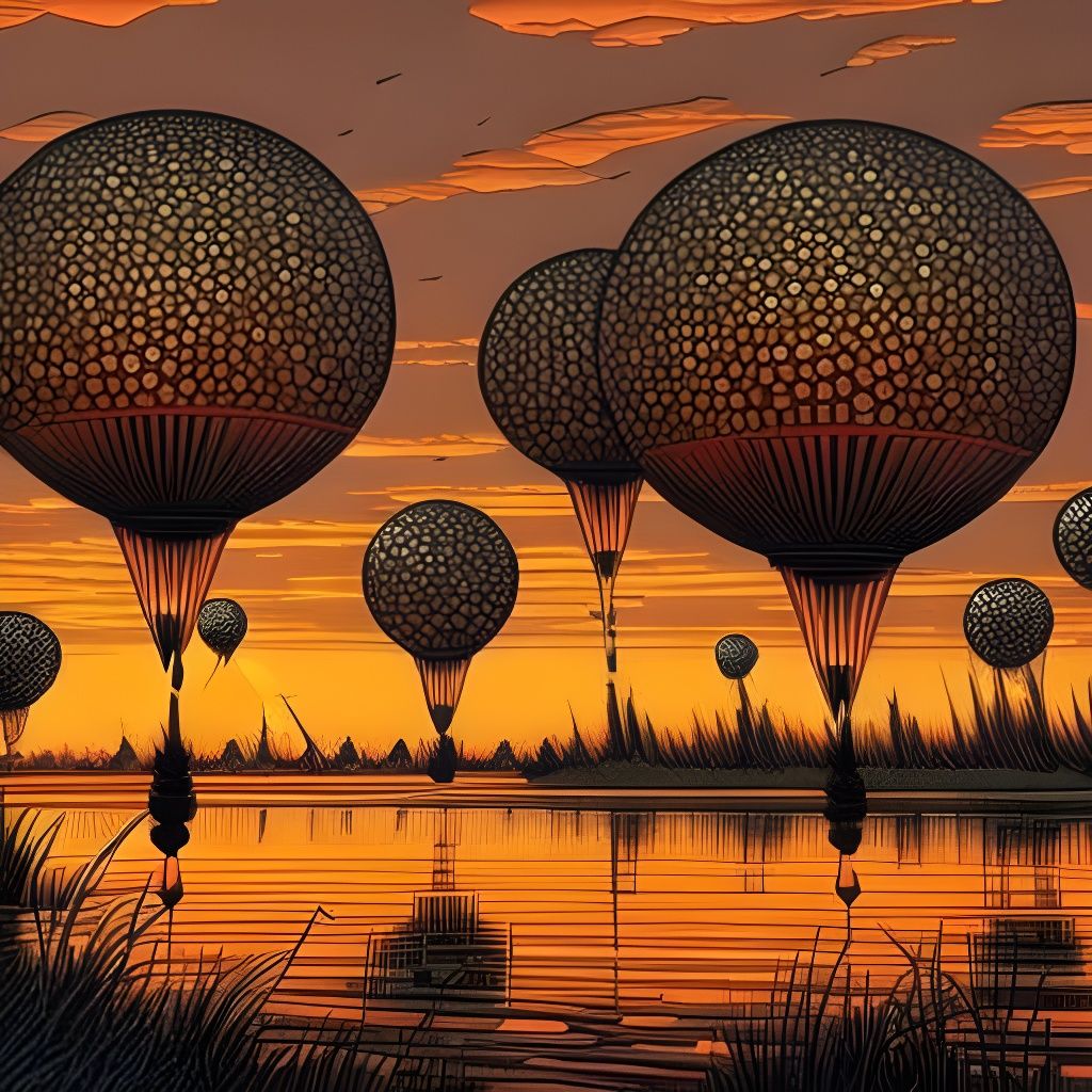 Dandelions Float on Red Lake, Comic Book Art