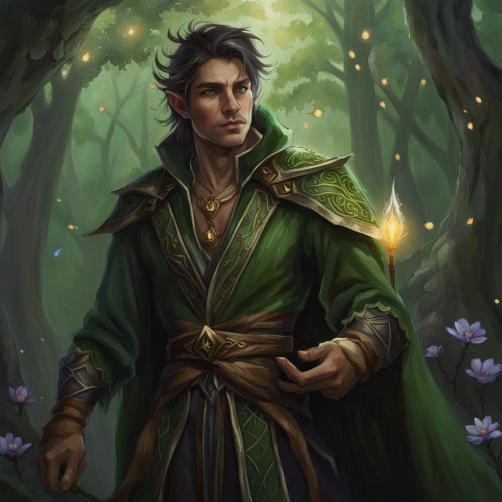 Half-Elf Warlock Devoted to Fey Goddess