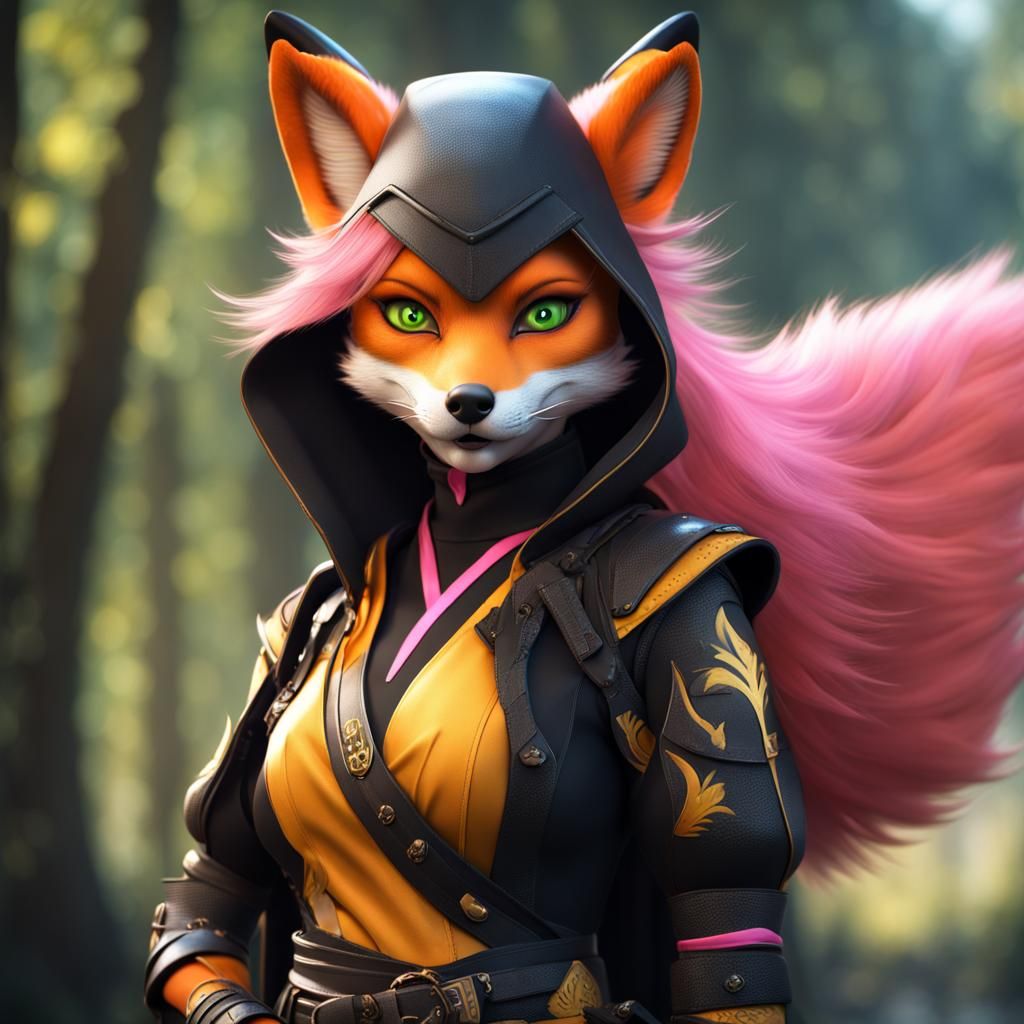 Fox Ninja in Detailed Fantasy Concept Art