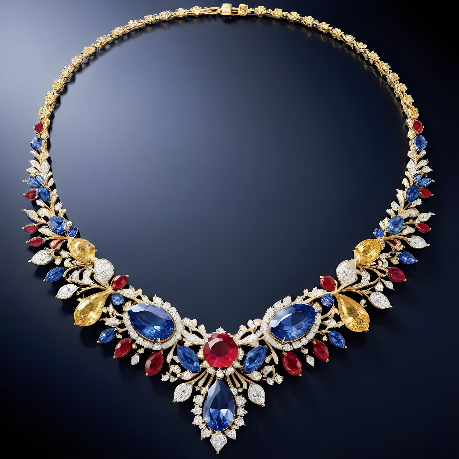 Sapphires in Art Nouveau Style