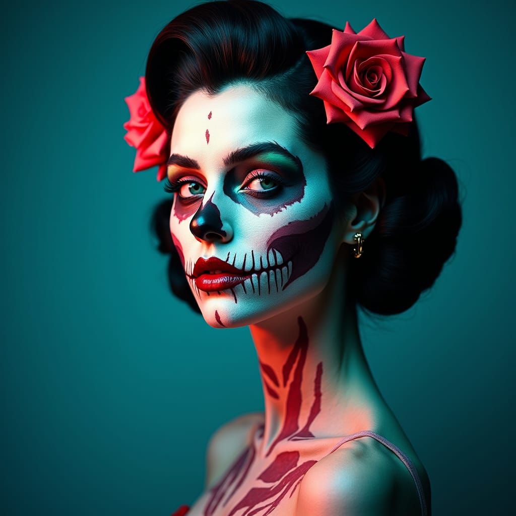 Undead Rockabilly Pin-Up with Liquid Pop Art Makeup