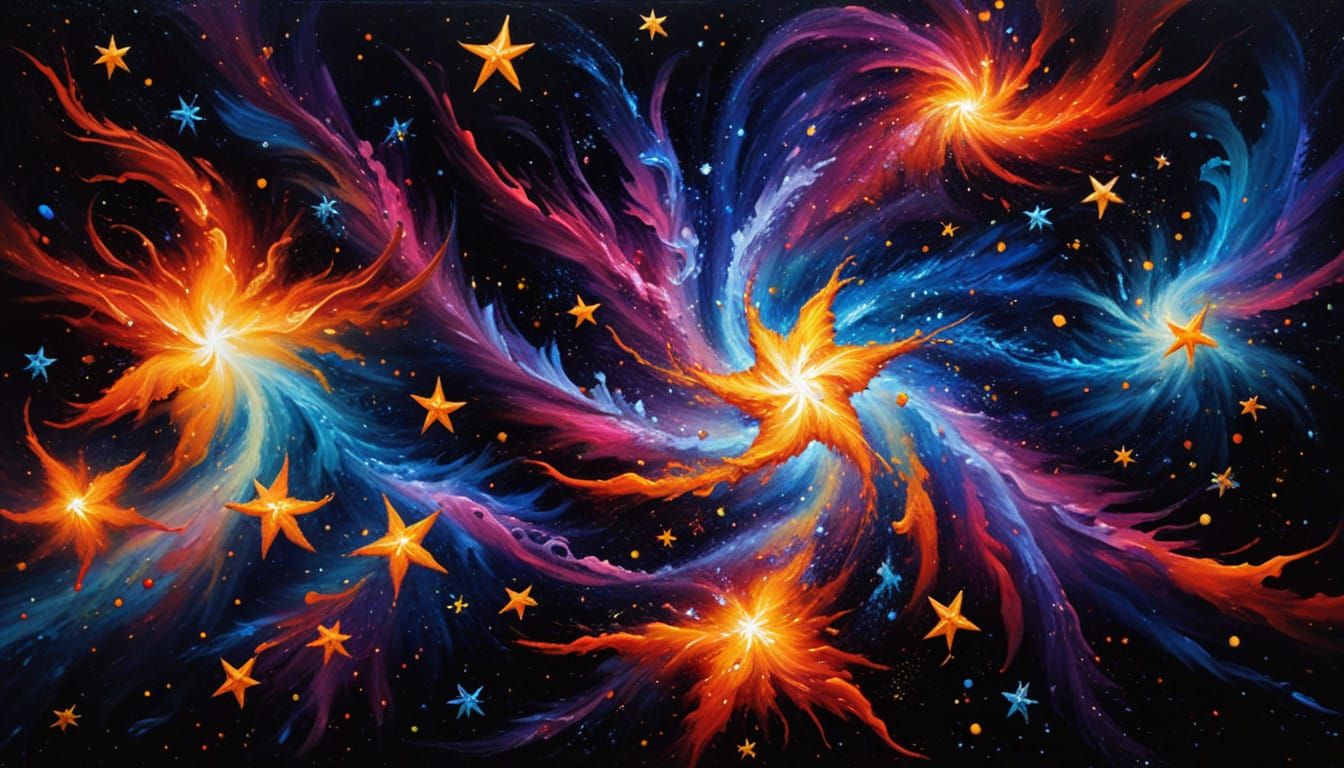 Star Funnelscape in Neo-Impressionist Oil Painting Style