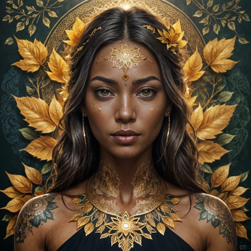 Goddess of the Autumn Forest in Hyper Realistic Detail