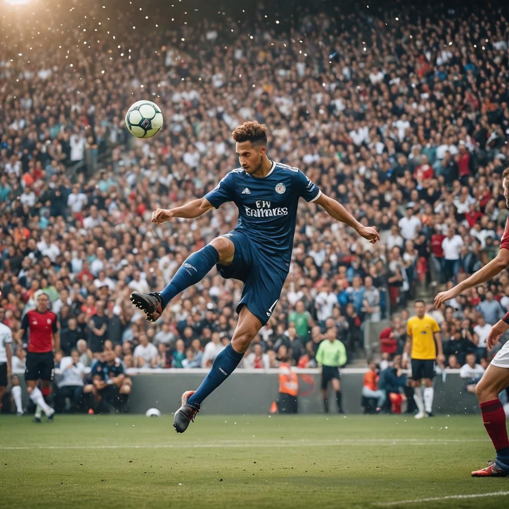 Soccer Player Kicks Ball into Crowd