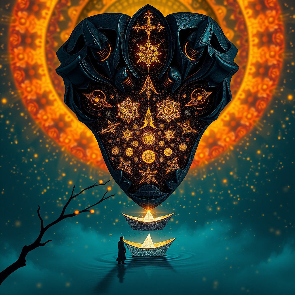 Surreal Heart: Synthwave Meets Klimt in Psychedelic Art