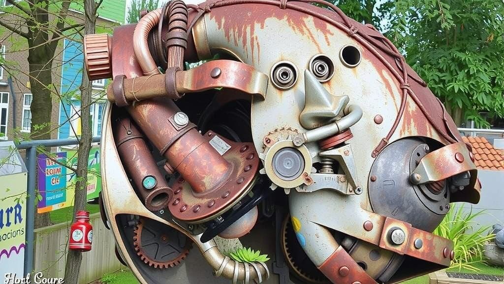 Steampunk Junk Metal Sculpture in Vienna