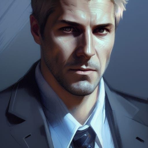 John Constantine Portrait in Hyperdetailed Style