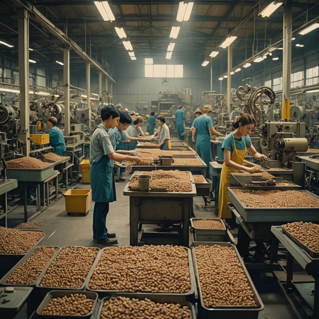 Peanuts Comic Strip Style Factory Scene