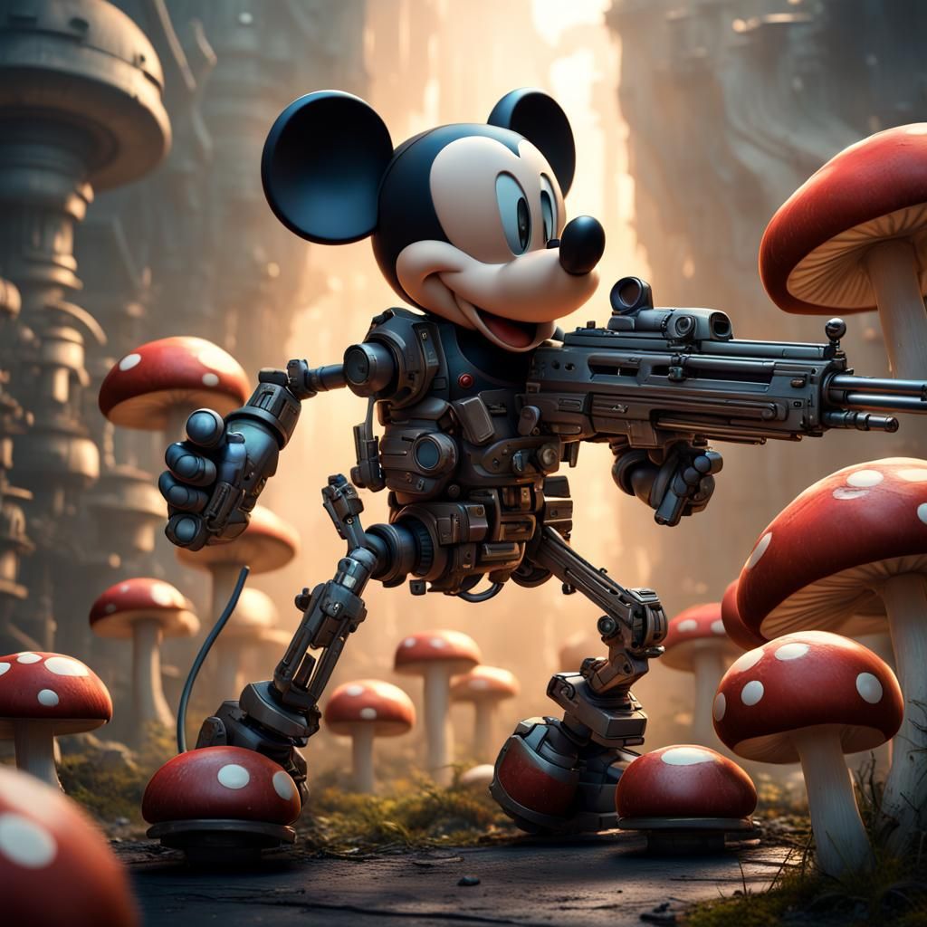Mickey Mouse Mech Battles Evil Mushrooms