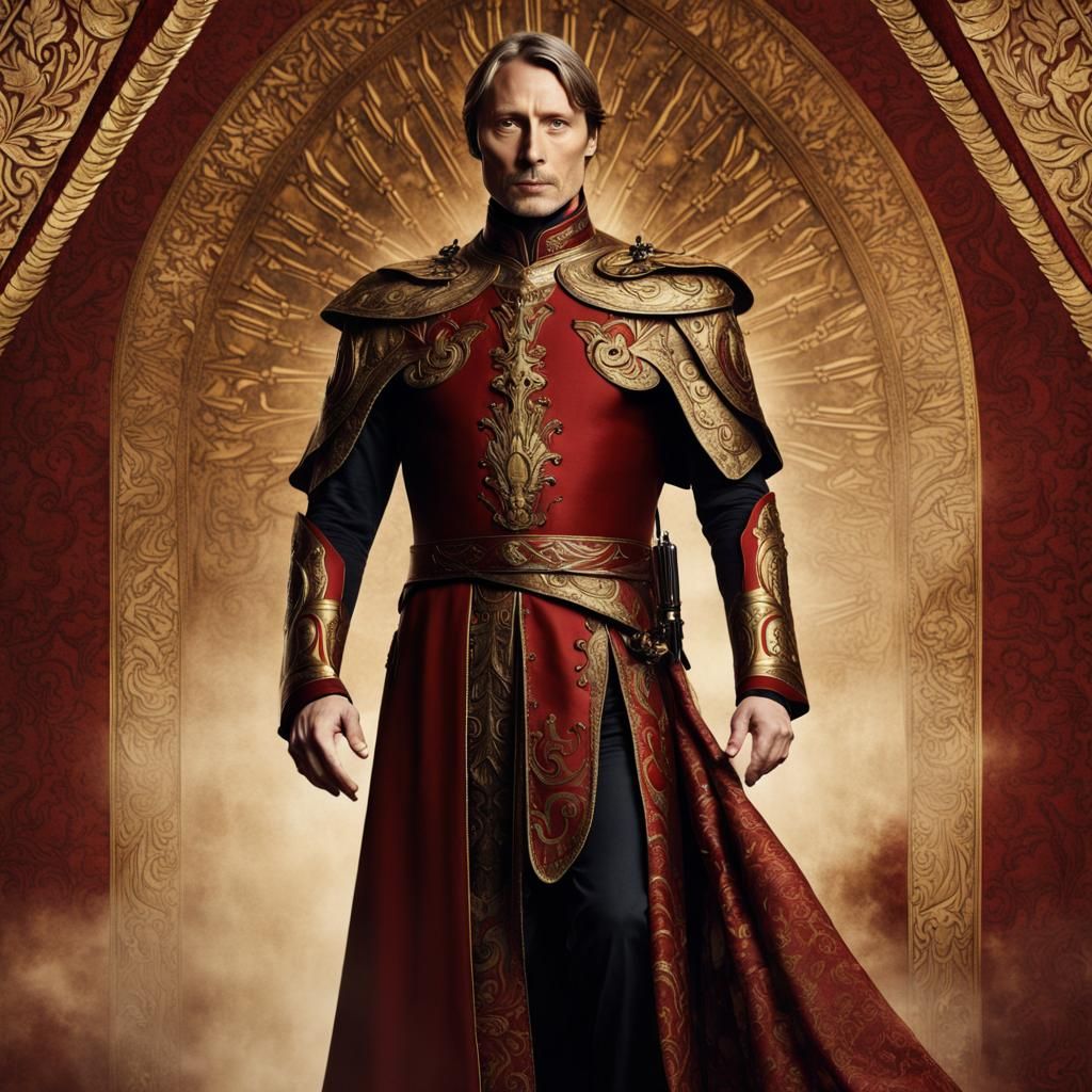 Majestic Emperor Portrait in Regal Armor