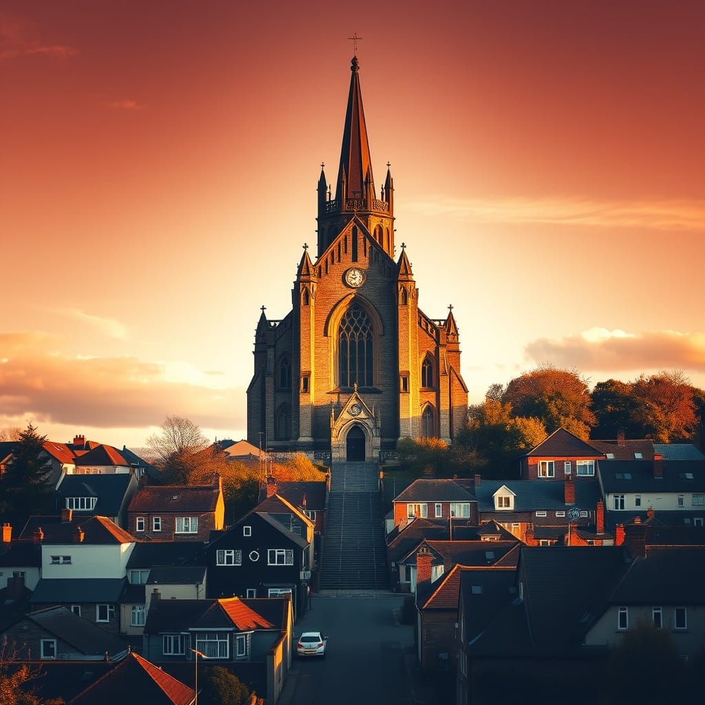 Majestic Neo-Gothic Church in Omagh, Northern Ireland