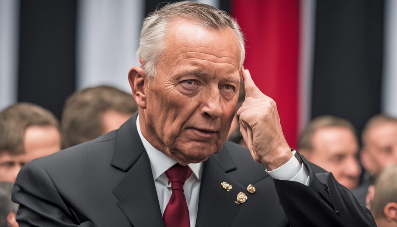 Dark Fantasy Politician Portrait with Pig's Snout and Fangs