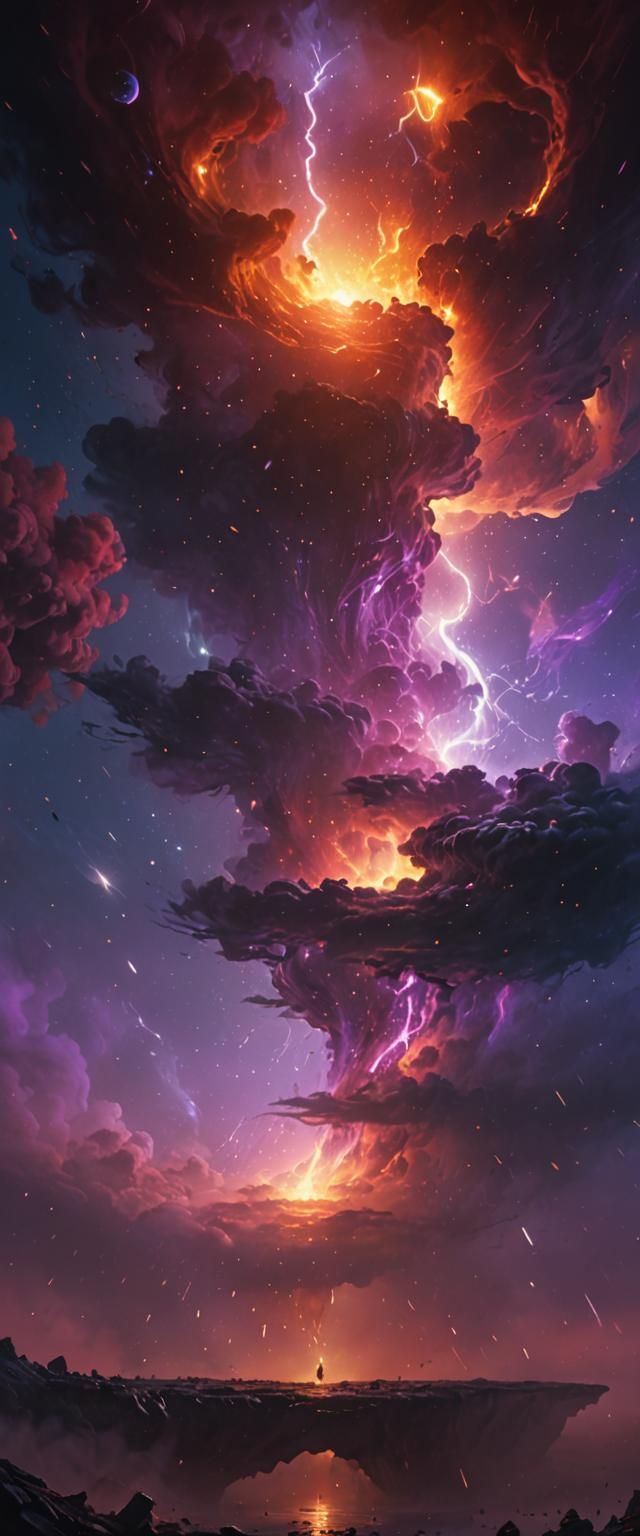 Surreal Void Landscape with Purple Mist