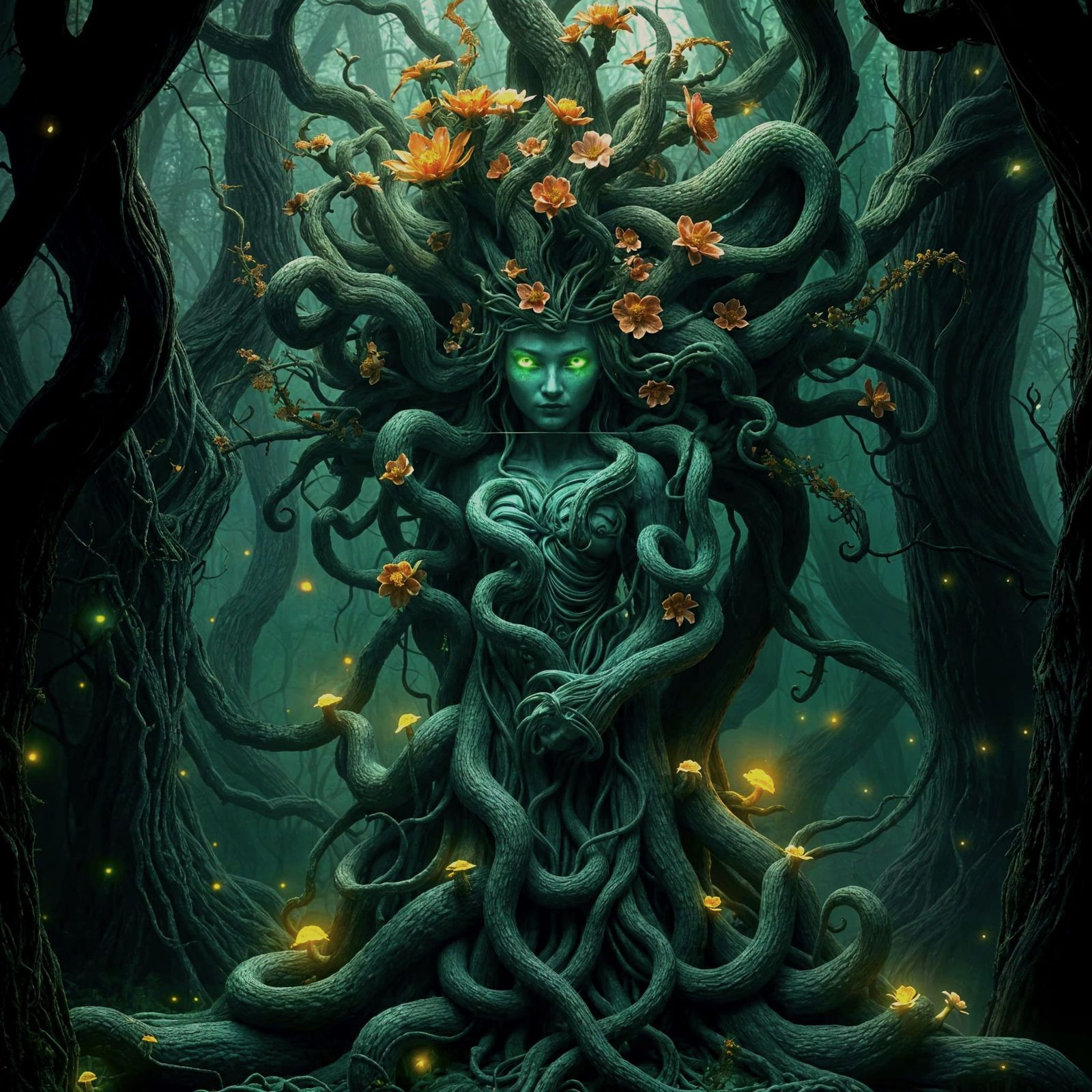 Medusa as Enchanted Forest Spirit