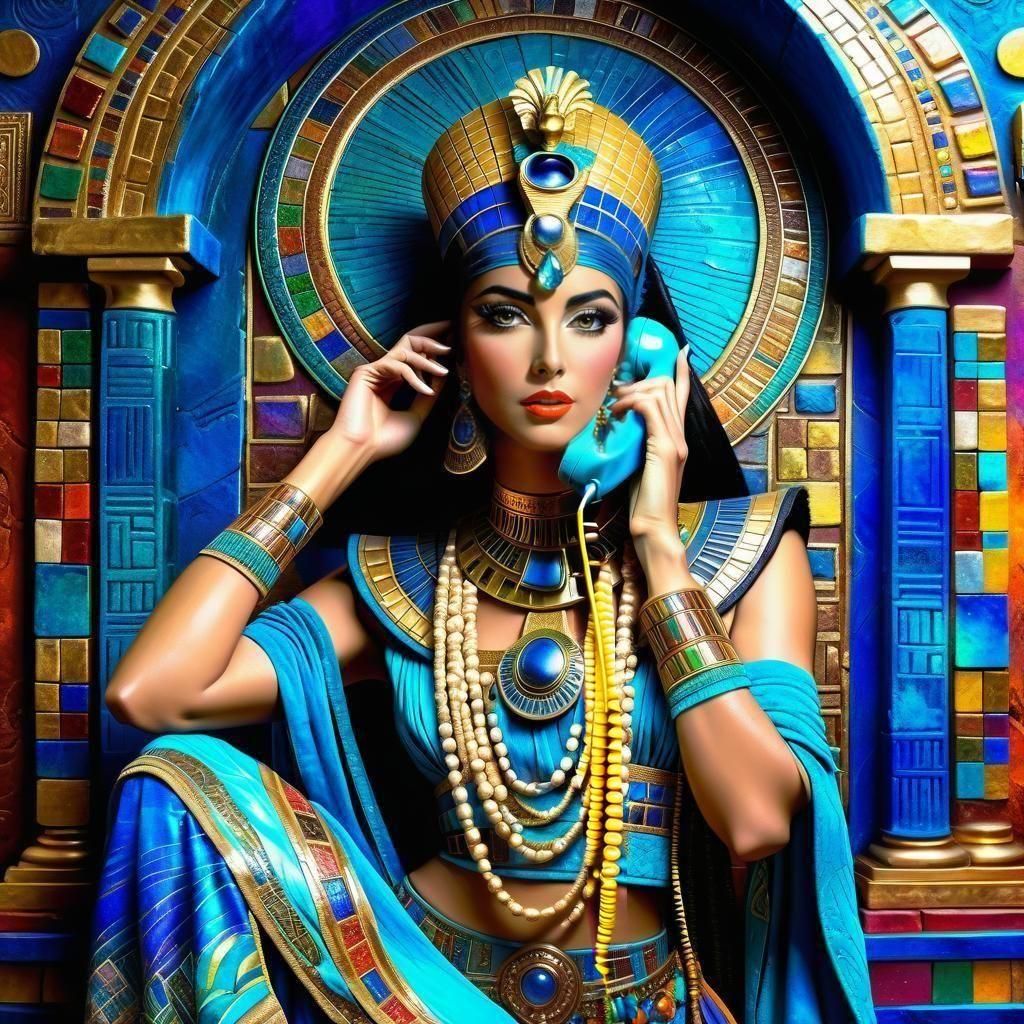 Ancient-Era Cleopatra in Maximalist Digital Painting