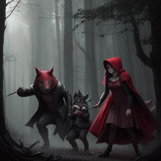 Sinister Knife Fight Between Fairy Tale Characters