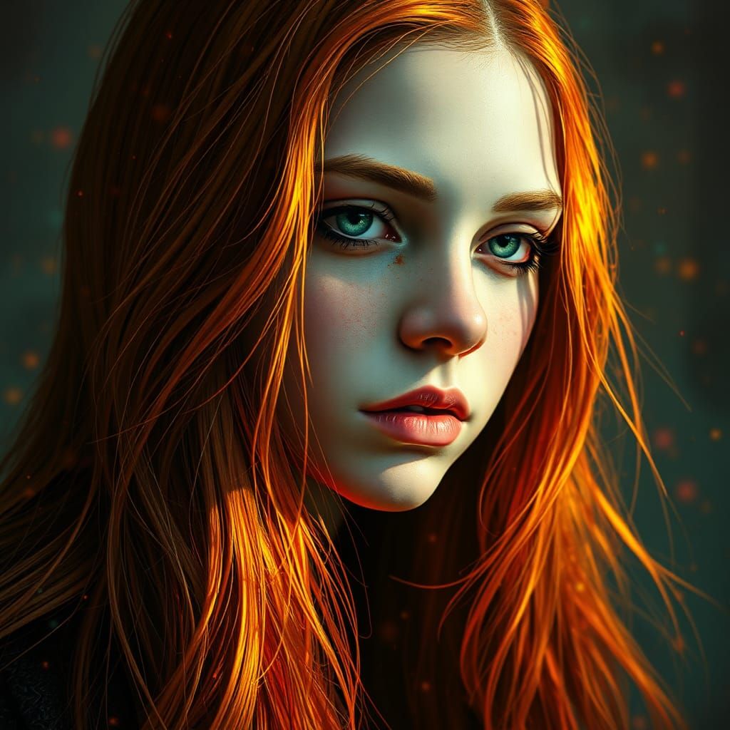 Girl Portrait in Dark Fantasy Style