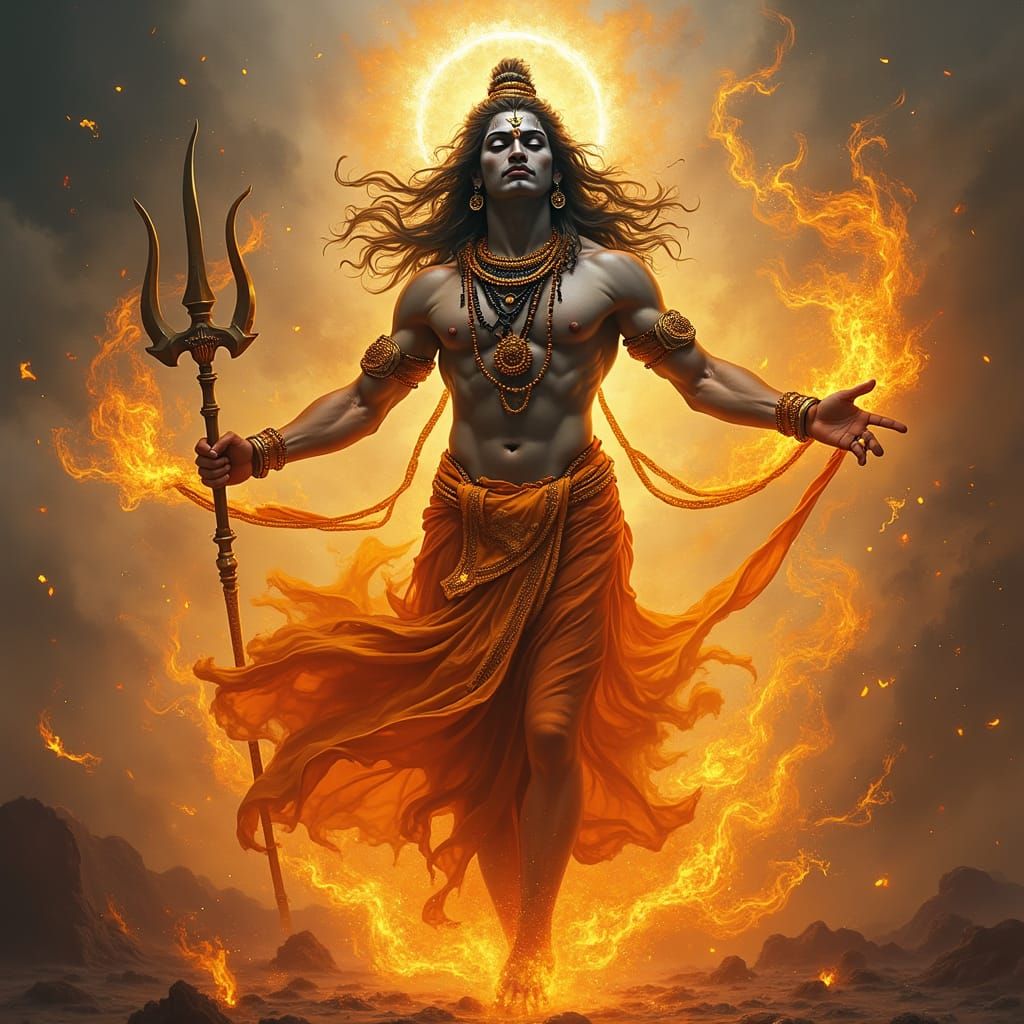 Lord Shiva as the Rudra Avatar in Ethereal Splendor