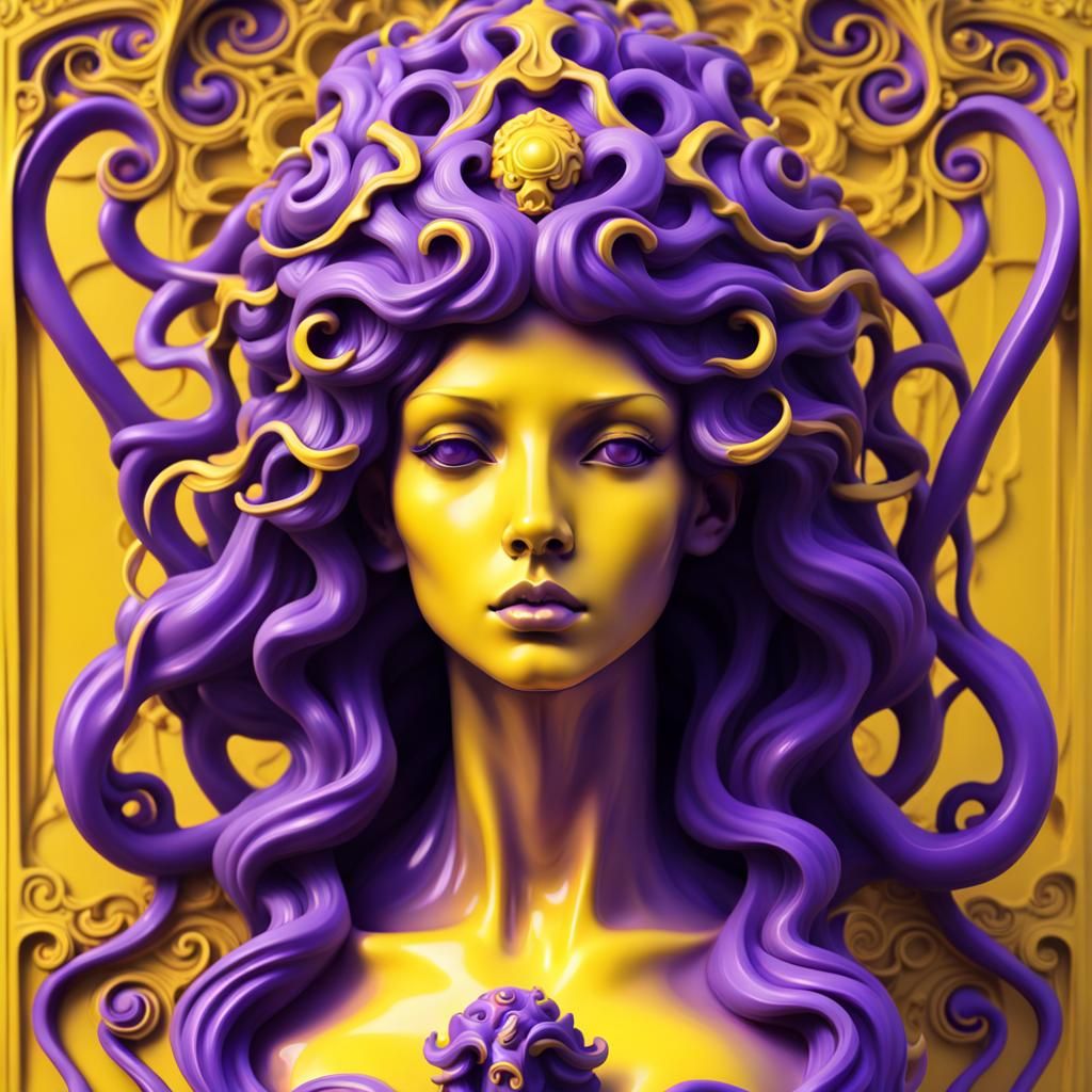 Medusa in Art Nouveau Rococo Style