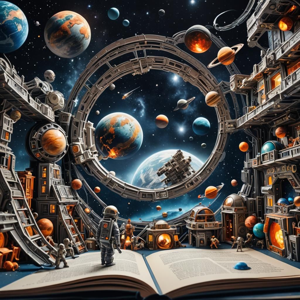 Hyperrealistic Outer Space Pop Up Book