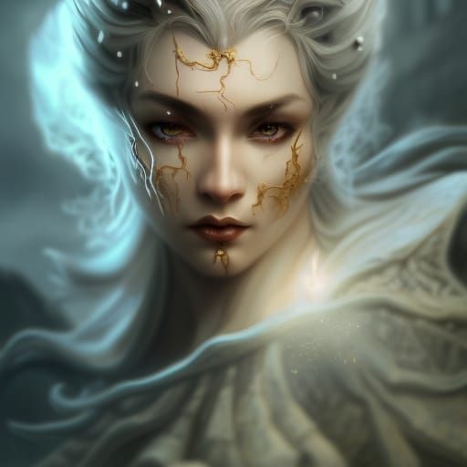 a silver hair handsome young dwarf male sorcerer wizard casting a fireball sepell, wizard robe, short straight hair, gre...