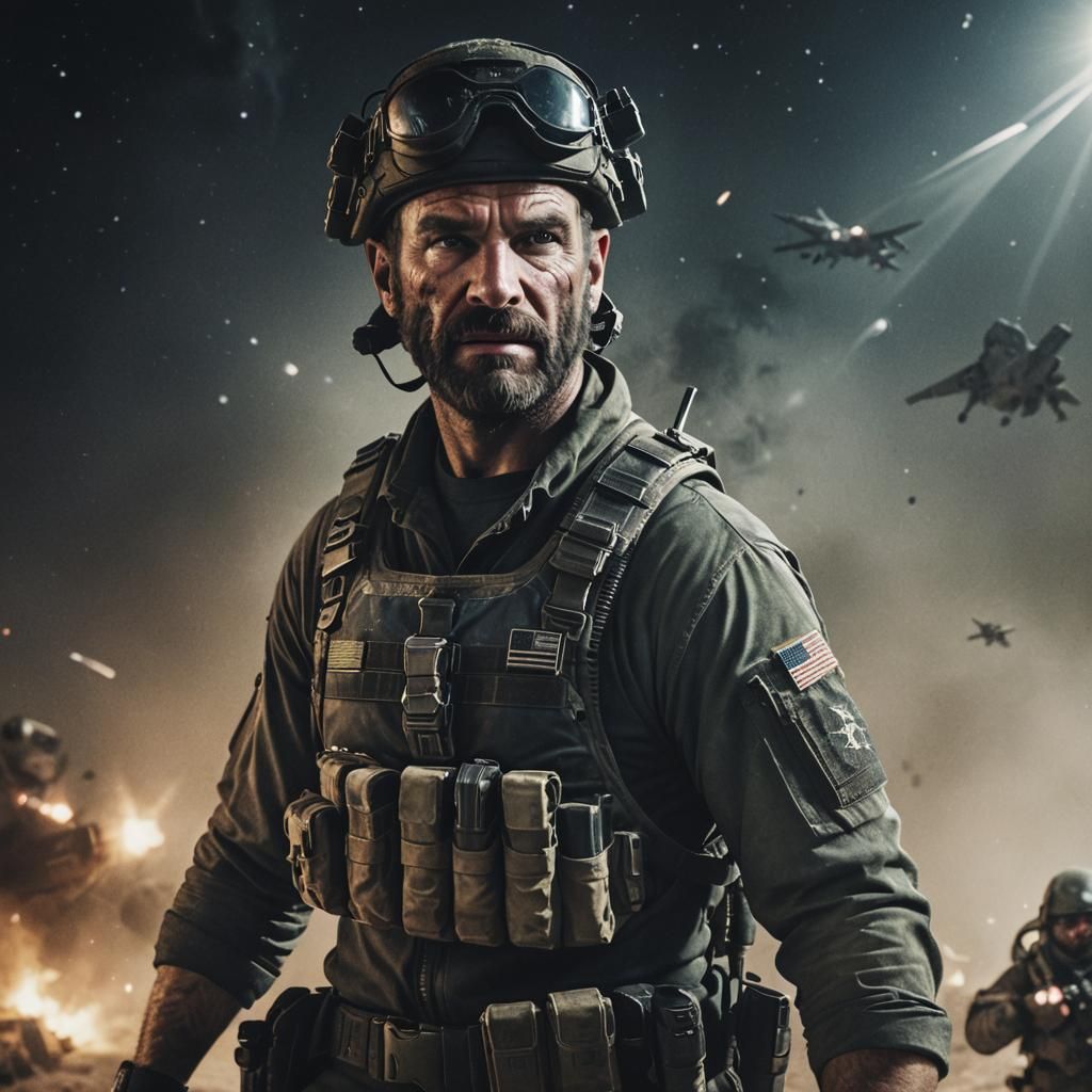 Captain Price in Space: Cinematic Film Still