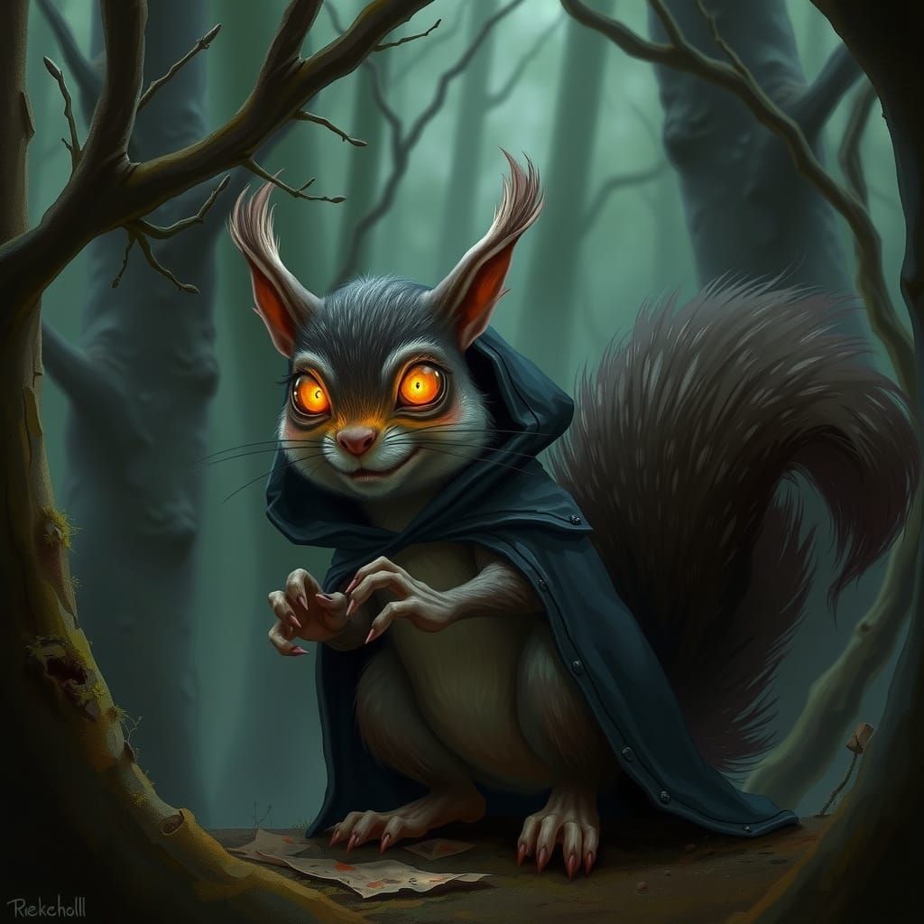 Evil Squirrel Plotting in Dark Forest