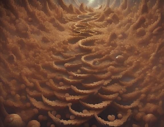 Exotic Spiraling Wood Tiles in Hyperrealistic Style