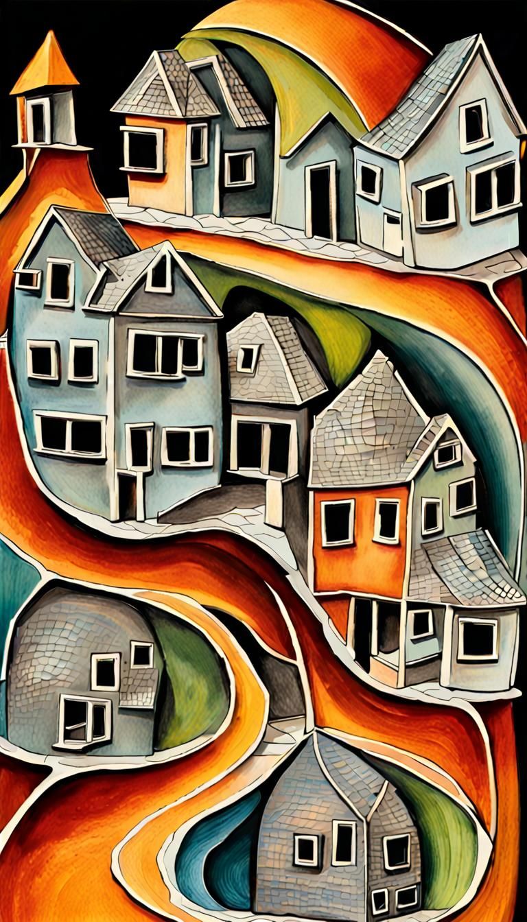 Klein Bottle House in M.C. Escher Style