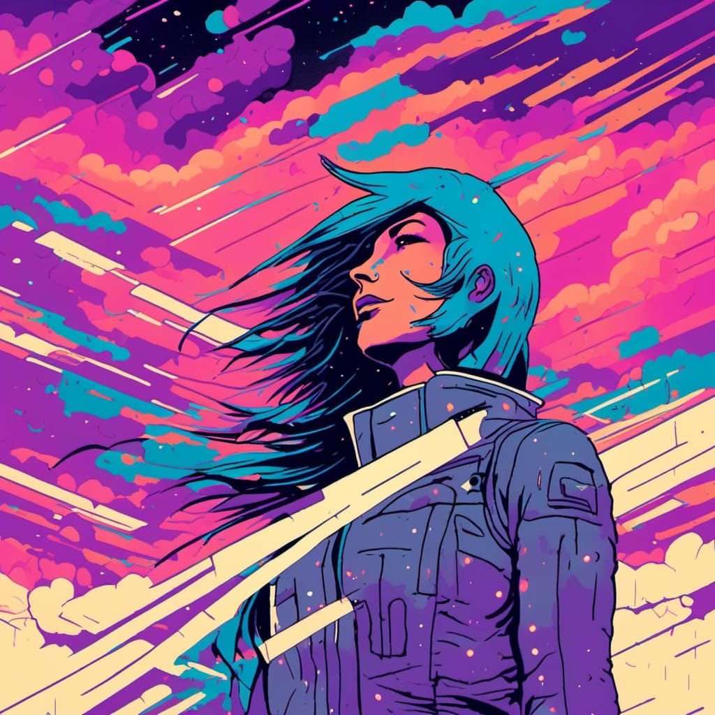 Surreal Celestial Symbols in Ultraviolet Landscape