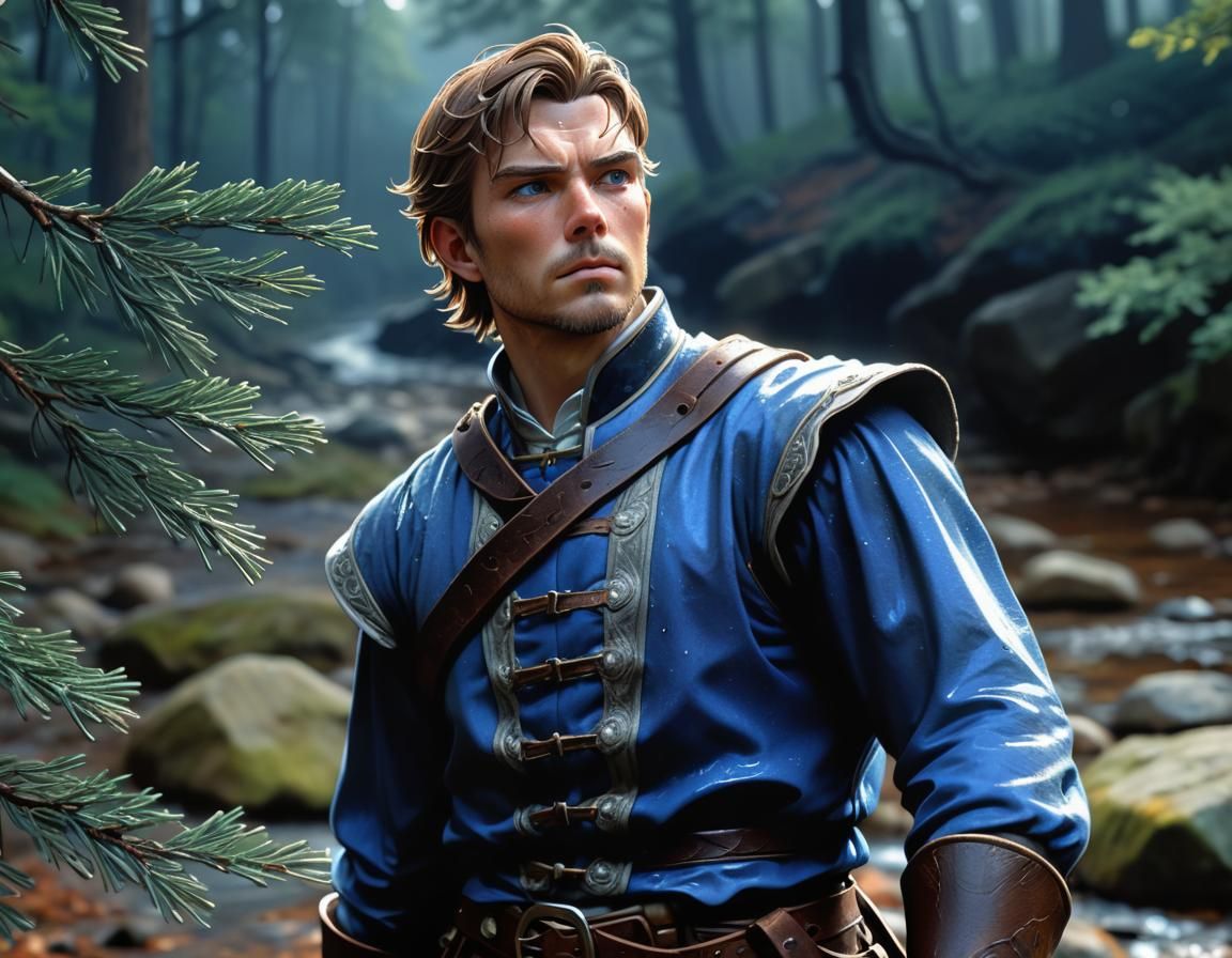 Surreal Anime Sunrise in Forest