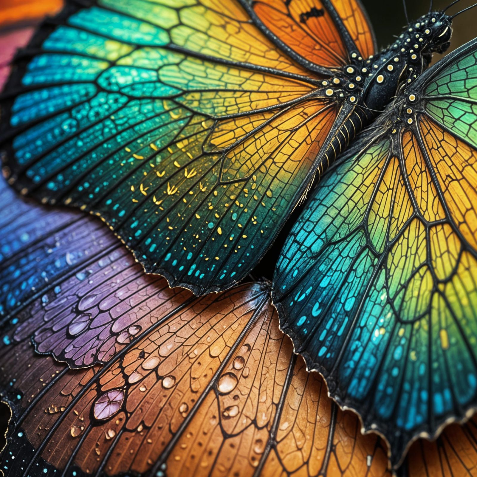 Macro Butterfly Wing Texture Close-Up