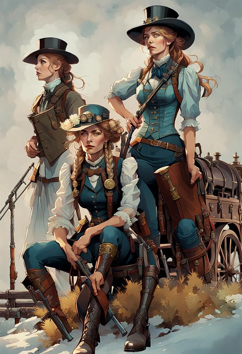 Steampunk Cowgirl Sisters of the Old West
