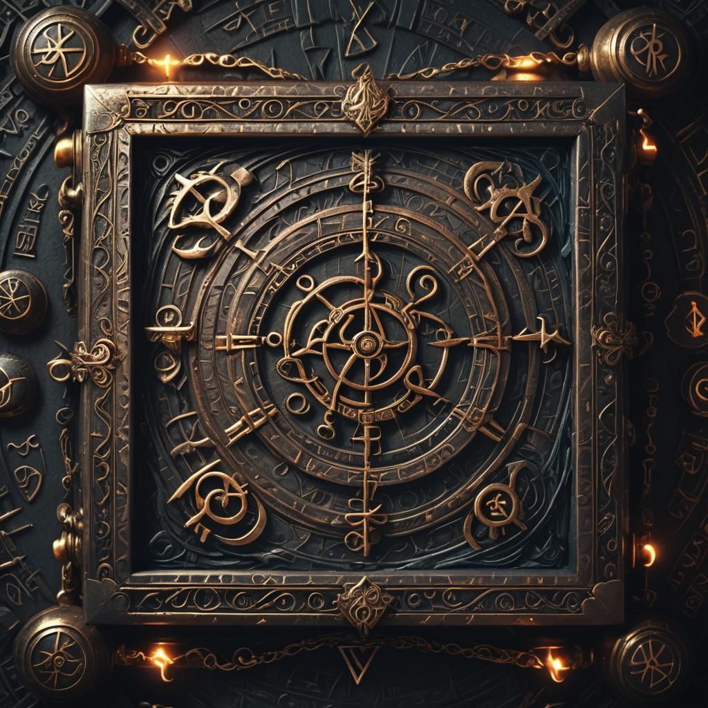 Mysterious Runebox in Dark Fantasy Style