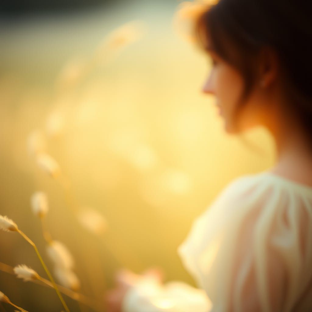 Dreamy Landscape with Soft Focus and Warm Light