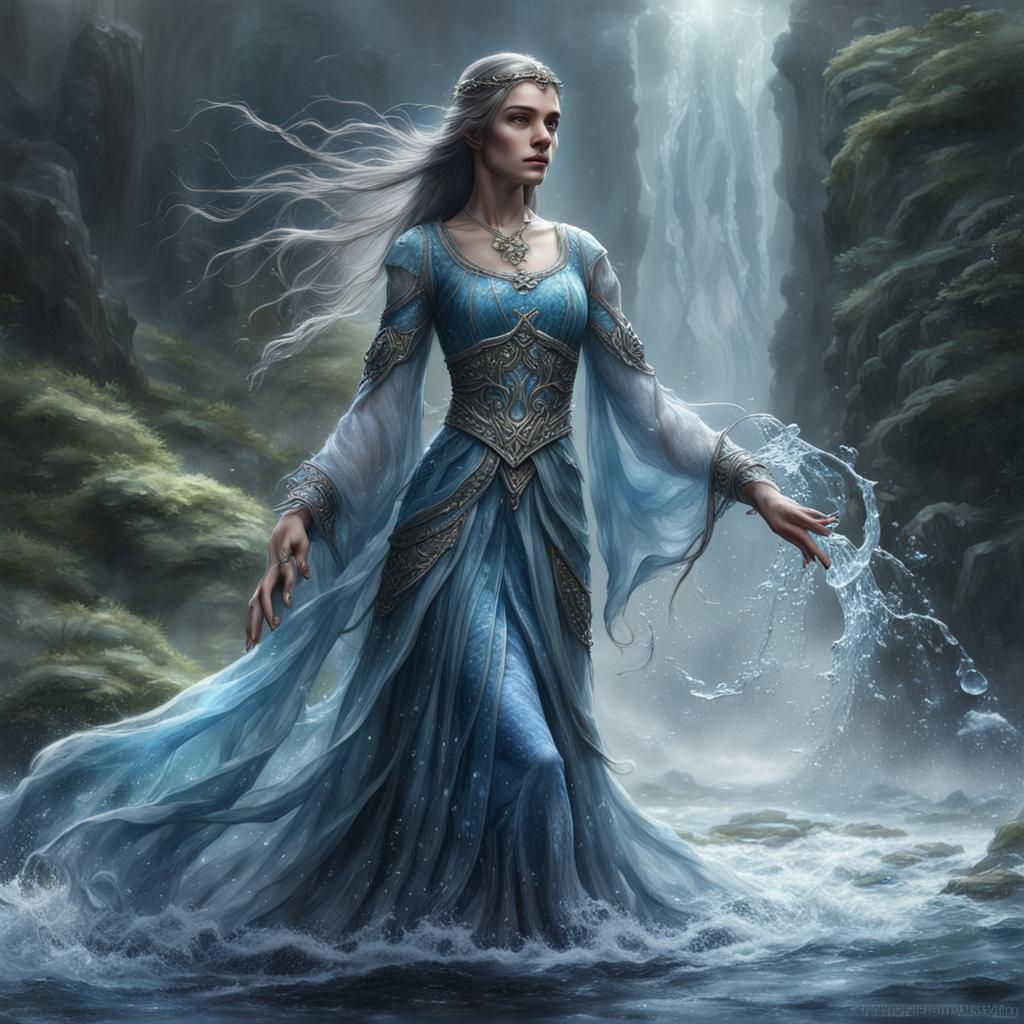 Water Elf Maiden in Alan Lee Style